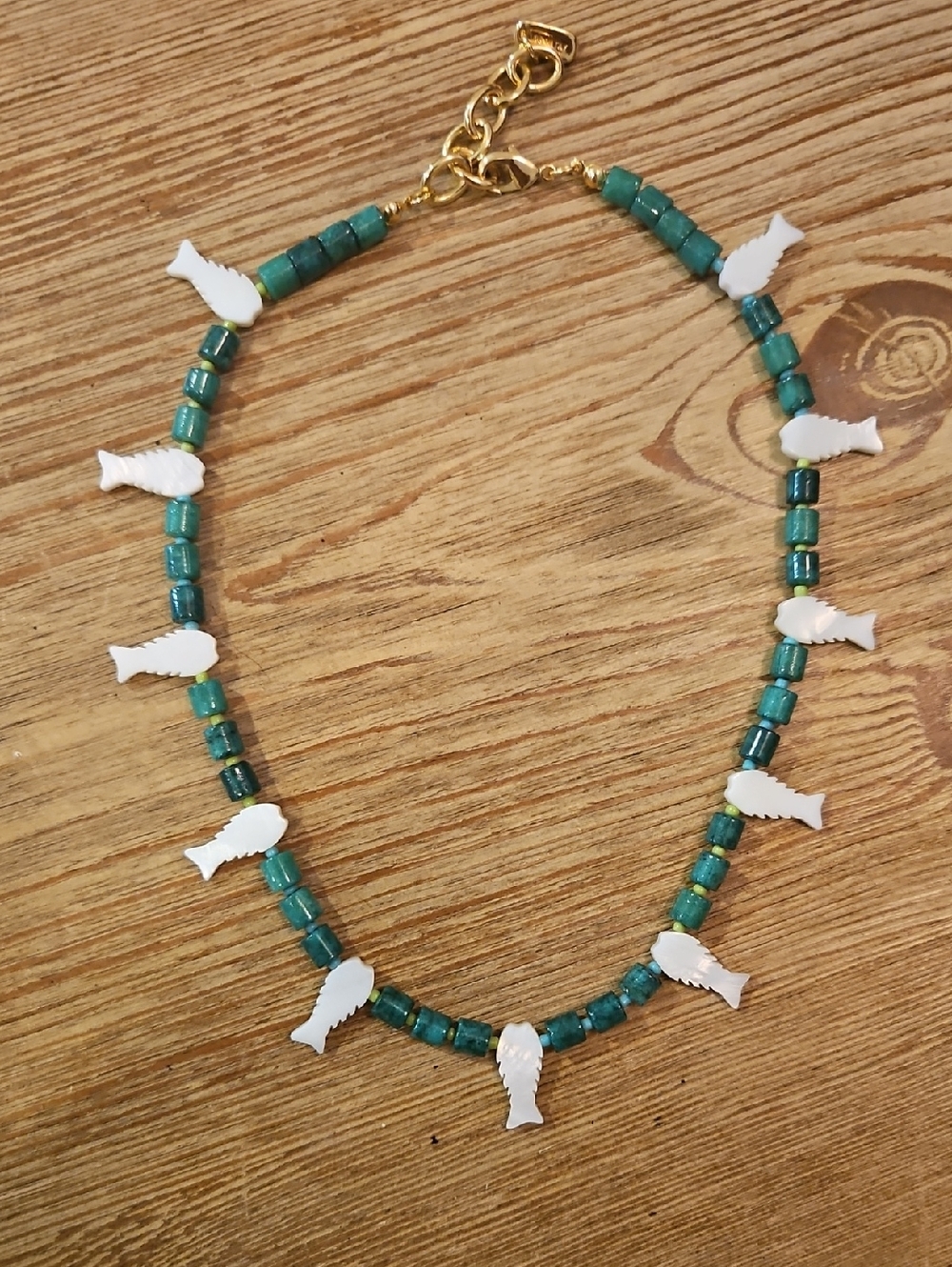 Logan Tay Mother Of Pearl Charm Fish Necklace